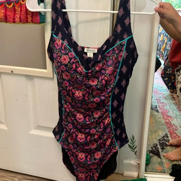 Sundance Floral One Piece Swimsuit - Pink and Blue - Picture 2 of 7